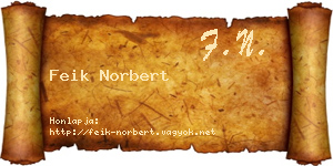 Feik Norbert névjegykártya